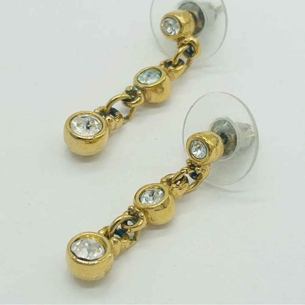 Swarovski Crystal Gold Drop Earrings